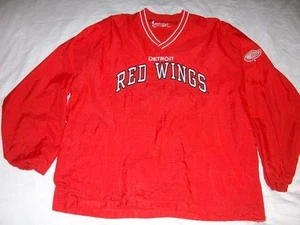 Detroit RED WINGS Red Reversible Pullover Windbreaker NHL Adult Large used - Picture 1 of 4