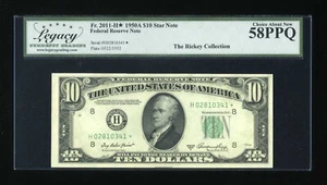 DBR 1950-A $10 FRN St. Louis STAR Fr. 2011-H* Legacy 58 PPQ Serial H02810341* - Picture 1 of 2