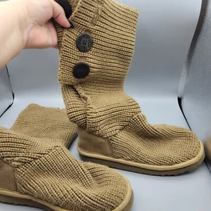 EXC UGG Australia 5819 klassisch kardiert braun Strick Pullover Stiefel Schuhe Größe 6 - Bild 1 von 10