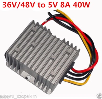 Waterproof Converter Regulator Step Down Power Supply 36V/48V to 5V 8A 40W - Image 1 of 4