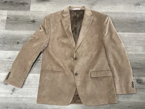 Chaps Corduroy Blazer Sport Coat  Men’s 44R Tan Slim Fit Paisley Lining - Picture 1 of 8