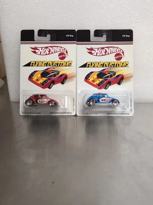 2008 Hot Wheels Flying Customs VW Bug X2 Orange And Blue - Image 1 of 3