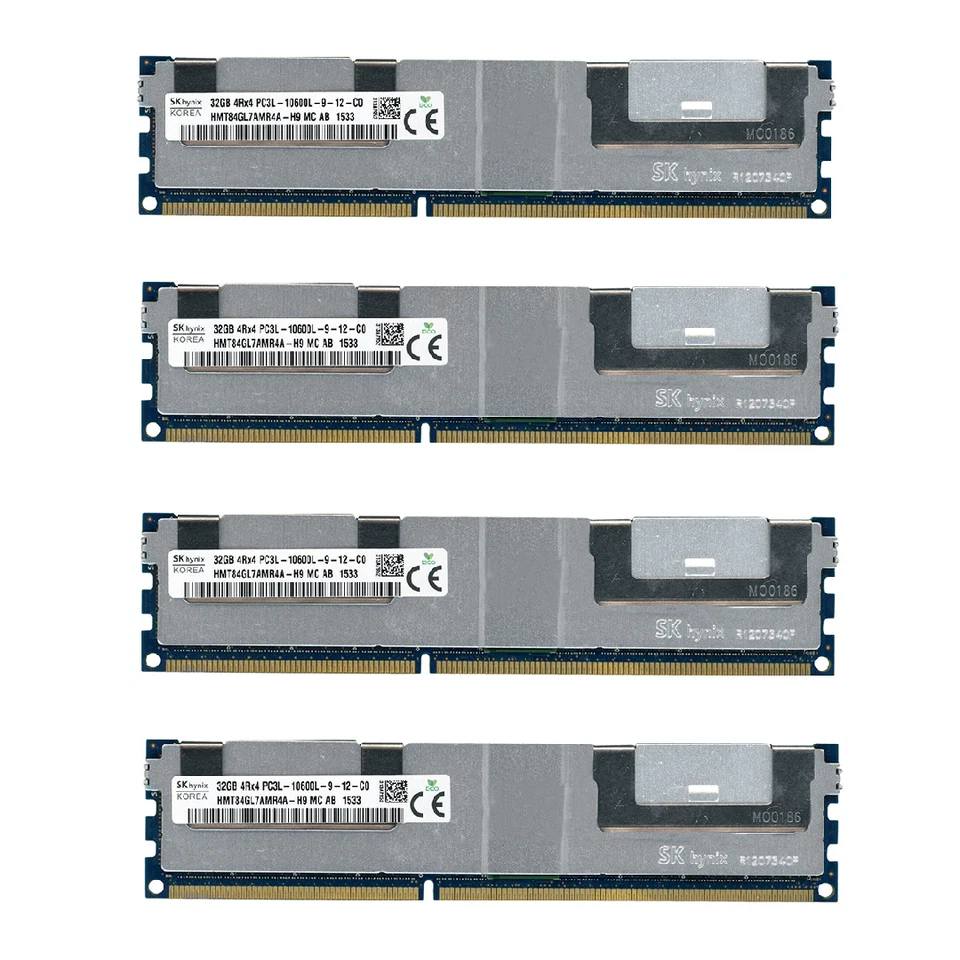 Samsung 4 x 32 GB 128GB DDR3-1600 PC3L-12800L HMT84GL7AMR4A-PB 1.35V Server Ram - Immagine 1 di 1