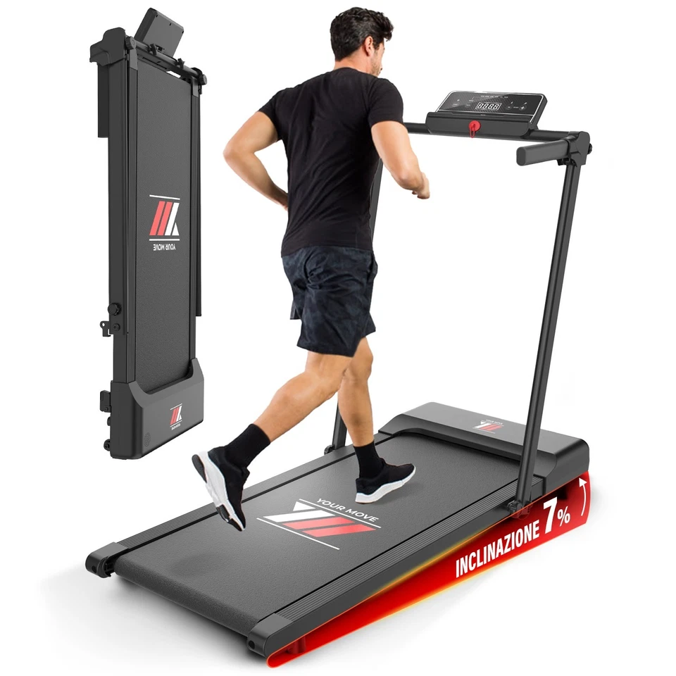 YM NEXT 1000 Tapis Roulant Elettrico Pieghevole, Salvaspazio, 12 programmi, Nero - Immagine 1 di 4