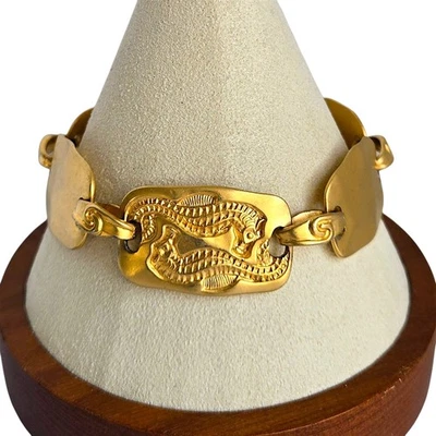 Brazalete Liz Claiborne Mate Tono Dorado Playa Naturaleza Caballito de Mar Pez Mariposa 7.5 Foto 1 de 4