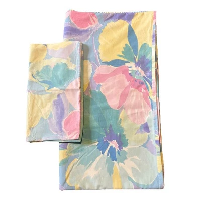 Vintage Single Size Pastel Floral duvet cover Bedding Reversible 80s 90s Retro - Image 1 of 4