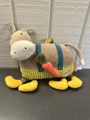 Juguete musical de peluche Moulin Roty Horse burro zanahoria bebé usado ¡funcionando! Foto 1 de 4