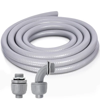 FEOTECH 1 Inch 5 FT Non Metallic Liquid-Tight Conduit and Connector Kit - Includes 1 ...