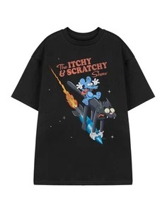 The Simpsons Black Itchy & Scratchy Short Sleeved T-Shirt Mens - Picture 1 of 8