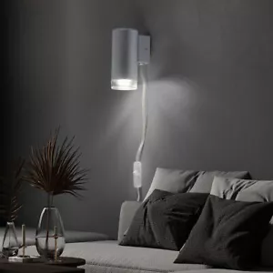 Applique Lampada Da Parete LED Lampada Da Soggiorno Alluminio Spazzolato H 15 Cm - Foto 1 di 5