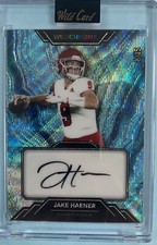 2023 Wild Card Wildchrome Draft Jake Haener Auto Blue Wave RC #d 8/15 SP Saints