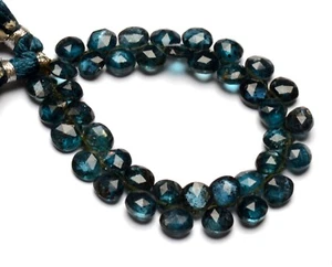 Piedras preciosas de cianita verde natural tamaño 7 mm cuentas facetadas en forma de corazón hilo de 6,5" - Imagen 1 de 3