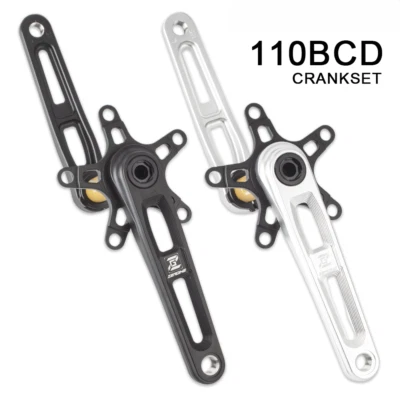 110BCD Road Folding Bike Crankset Ultralight 165 175mm CNC Hollow Tech Crank - Image 1 of 4
