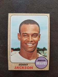 SONNY JACKSON 1968 TOPPS BASEBALL CARD #187 ATLANTA BRAVES - Picture 1 of 2