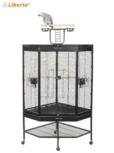 LIBERTA ALASKA ANTIQUE BLACK CORNER PARROT CAGE W/ PLAYTOP GYM AFRICAN GREY - Picture 1 of 5