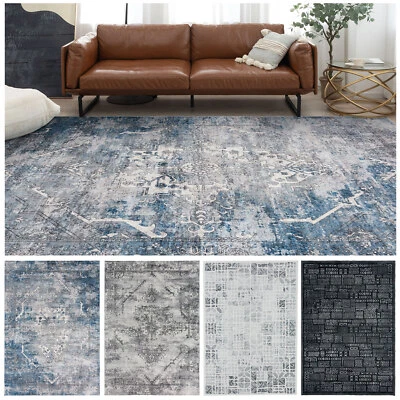 Extra Large Floor Rug/ Amazing Soft Lounges Carpet/ Blue Black Vintage Rug - image 1 of 2
