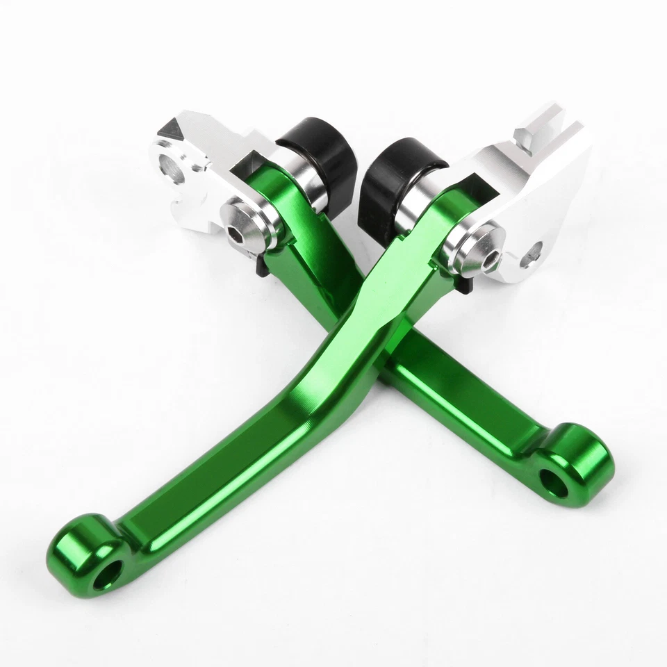 For Kawasa KX450F 2006-2012 Clutch Brake Levers CNC Pivot Green US Pair 09 10 11 - Imagem 1 de 4