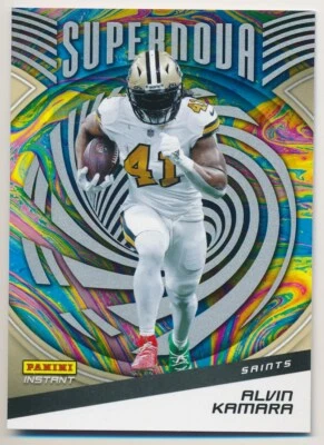 S16 ALVIN KAMARA 2021 Panini Instant SUPERNOVA /3357 SAINTS - Image 1 of 2