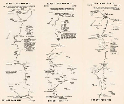 1939 Explorers Map of the Pacific Crest Trailway through California 11x13 Print - Image 1 of 2