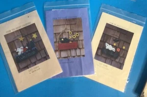 (3) Vintage Wood WallHanging Ornaments. "From the Heart" Craft Creation Pattern. - Picture 1 of 5