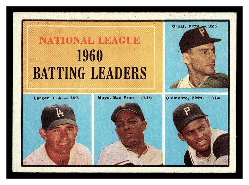 1961 TOPPS NL BATTING LEADERS #41 WILLE MAYS CLEMENTE HIGH GRADE LOOKS GREAT! - Image 1 of 2