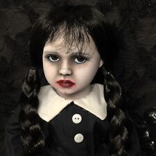 OOAK Custom Creepy Cute 16” Wednesday Addams Horror Art Doll Porcelain Repaint