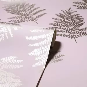 Arthouse Metallic Fern Tree Leaf Leaves Motif Shimmer Feature Blush Pink 687000 - Picture 1 of 3
