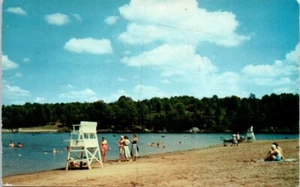 1960er PA Postkarte Parker Dam State Park Beach Curwensville Dubois Clearfield - Bild 1 von 2