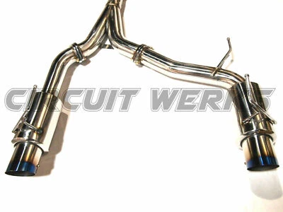 For Fairlady 350Z Z33 Y-Pipe Back 3" Exhaust w/ Silencer & Burnt Tips Catback - Image 1 of 4