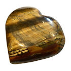 Gold Tigers Eye Heart Palm Stone Rock Crystal Healing Reiki Polished Puffy Heart