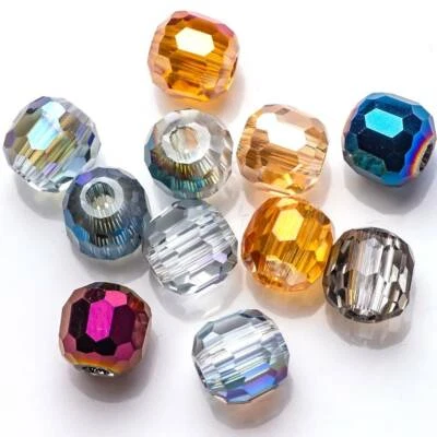 10pcs 8mm 10mm 12mm 14mm Cylinder Crystal Glass Loose Beads for Jewelry Making - Image 1 of 4