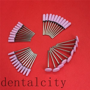40PCS Dental Gravel Ceramic Polishing Stone FG Bur Polisher Pink 2.35mm - Picture 1 of 5