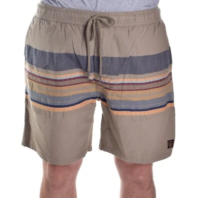 Volcom New Mens Shorts Neo Nuevo Drawstring Cotton Beige 36 Size XL Inseam 7" - Image 1 of 4