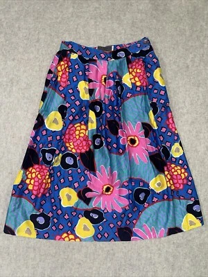 Falda midi floral colorida plisada vintage años 80 Worthington con bolsillo talla 12 Foto 1 de 4