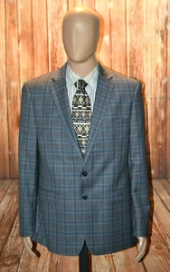 Calvin Klein Men Extreme Slim Fit 100% Wool Check Dual Vent Sports Coat Sz 44R - Picture 1 of 10