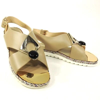 SANDALIAS DE VERANO BALDININI 🇮🇹 MUJER BEIGE CUERO SUAVE CONFORT Foto 1 de 4