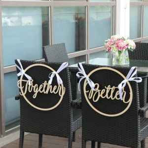 2 Pcs Besser Zusammen Hochzeitsdekor Hochzeitsschild Braut Bräutigam - Bild 1 von 11