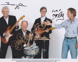 Cliff Richard and The Shadows HAND Signed 8x10 Photo Hank Marvin, Autograph D - Picture 1 of 2