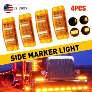 4PCS Amber 21-LED Side Marker Lights RV Truck Trailer Clearance Light Waterproof - Picture 1 of 18