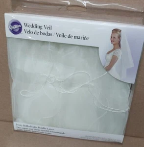 Wilton Wedding Veil Ivory Rolled Edge Double Layer 3' long - Picture 1 of 1