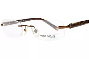 Anne Klein AK9121 571 Bronze Havana Tortoise Rimless Luxury Eyeglasses 52mm - Picture 1 of 9