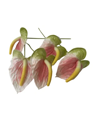 Pack of 5 Anthurium Stick 3 inches Clay Flower for Hair Accessories - Image 1 of 4