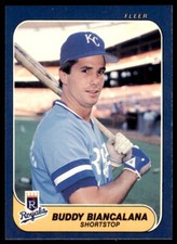 1986 Fleer Buddy Biancalana . Kansas City Royals #3
