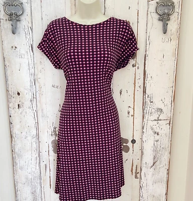 Anne Klein Size Large Womans Purple Black Biege Floral Classy Career Party Dress - Image 1 of 4