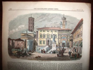 Perugia, Colored Silkscreen XIX Century, LONDON NEWS 1859. UMBRIA - Picture 1 of 1