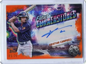 2025 Topps Pro Debut Kristian Campbell Future Cornerstones orange Autogramm #5/25 - Bild 1 von 2