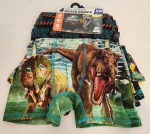 Jurassic World 4 Pack Boys Boxer Briefs Size Extra Small 4-5 Underwear - Picture 1 of 3