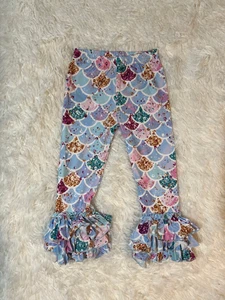 Mermaid Glitter Triple Ruffle Milk Silk Legging - Picture 1 of 1