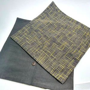 Pair of WEST ELM 18" Square Pillow Covers Metallic Embroidery Khaki/Gold New - Picture 1 of 5