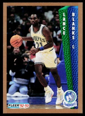 1992-93 Fleer Lance Blanks #378 Minnesota Timberwolves - Image 1 of 2